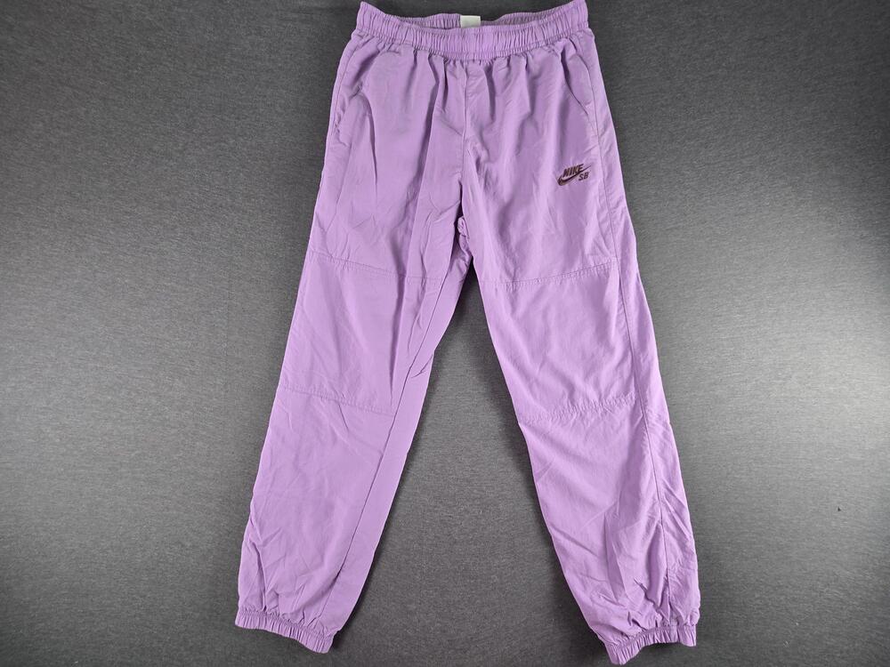 Nike SB Pants Mens Small Purple Joggers Nylon Mesh Lined Drawstring